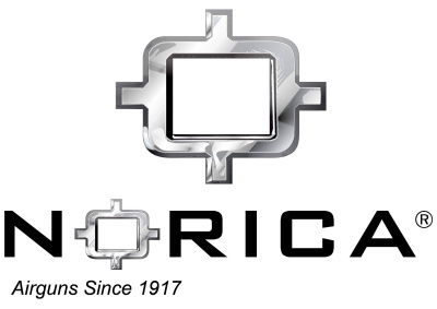 Logótipo NORICA com símbolo metálico e texto