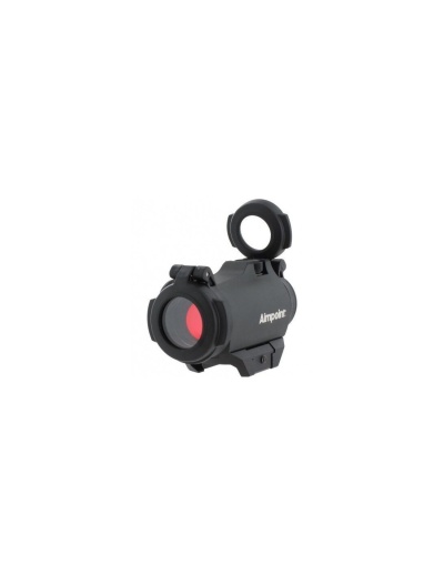 Dispositivo óptico Aimpoint preto com tampa protetora na lente