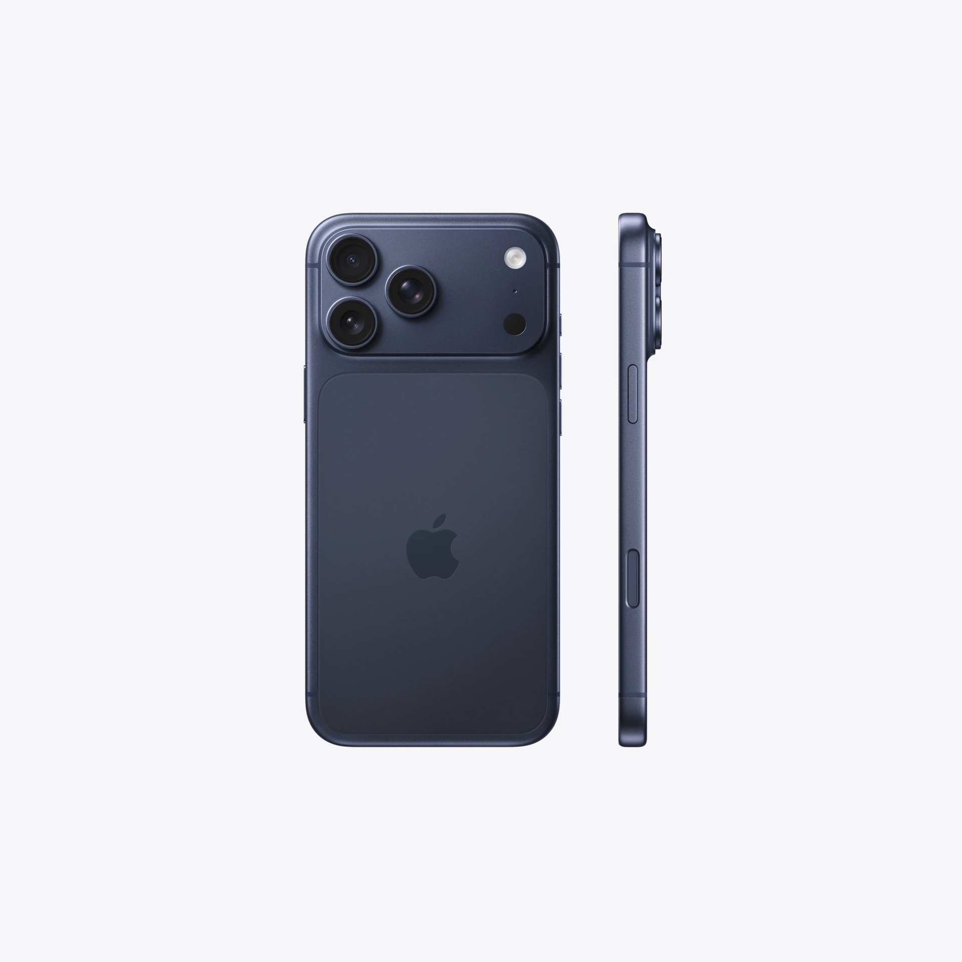 Apple iPhone 17 Pro Max Smartphone preto com três câmaras traseiras e fundo branco