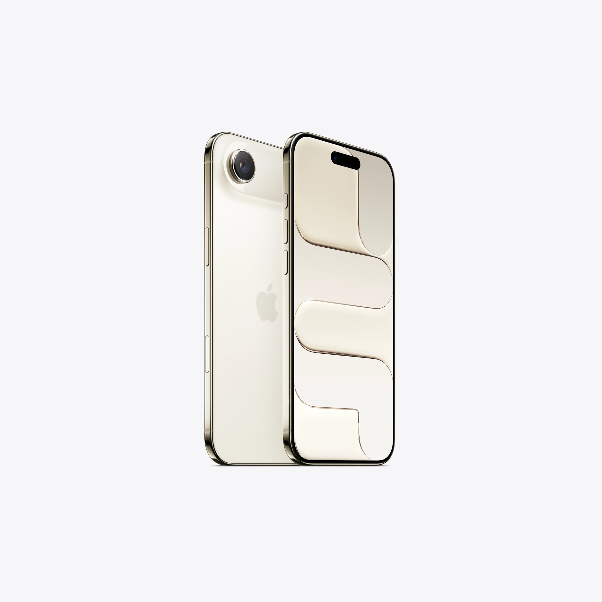 Apple iPhone Air Smartphone Apple iPhone dourado visto de frente e trás
