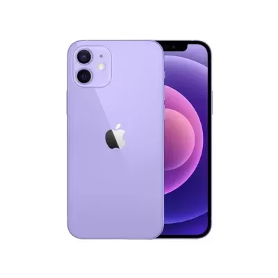 Smartphone Apple iPhone lilás com câmara dupla e ecrã frontal com padrão roxo