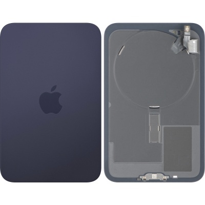 Carregador sem fios Apple MagSafe azul escuro com componentes internos expostos