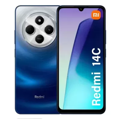 Smartphone Redmi 14C com câmara traseira circular e ecrã com notch