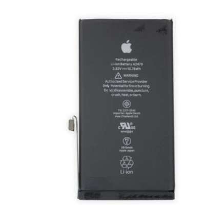 Bateria recarregável Li-ion preta Apple com texto branco