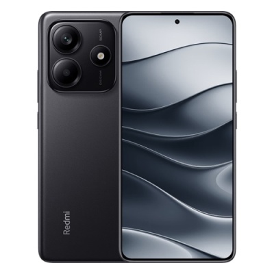 Smartphone Redmi preto com dupla câmara traseira e ecrã grande