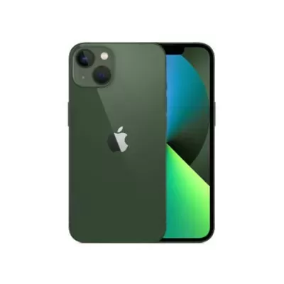 Smartphone Apple iPhone verde com câmaras triplas e ecrã frontal ligado