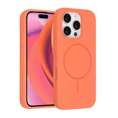 Capa cor-de-laranja para smartphone com círculo e linha gravados