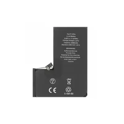 Bateria preta para iPhone 13 Pro com texto branco