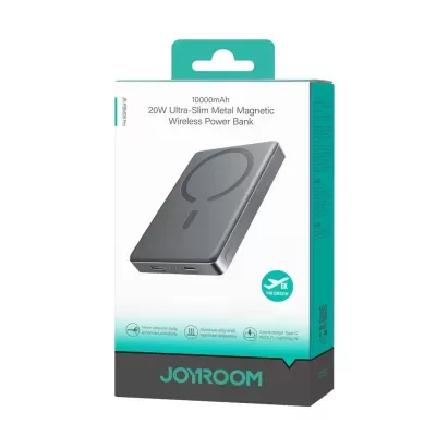 Power bank wireless Joyroom ultrafino metal cinzento embalagem