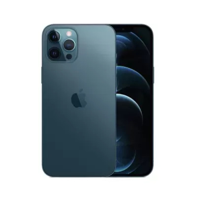 Smartphone Apple iPhone azul escuro vista frontal e traseira