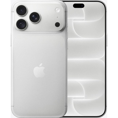 Smartphone cinzento prateado com três câmaras e logo Apple