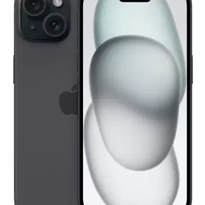 Smartphone preto com ecrã frontal infinito e duas câmaras traseiras.