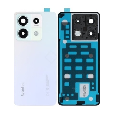 Tampa traseira branca para smartphone Redmi 9S com recortes para câmaras e interior da tampa