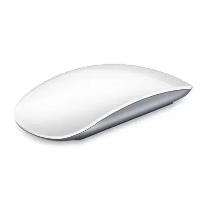 Rato informático sem fios branco com base cinzenta