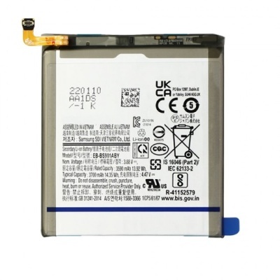 Bateria de íon de lítio para smartphone com etiqueta técnica e certificações