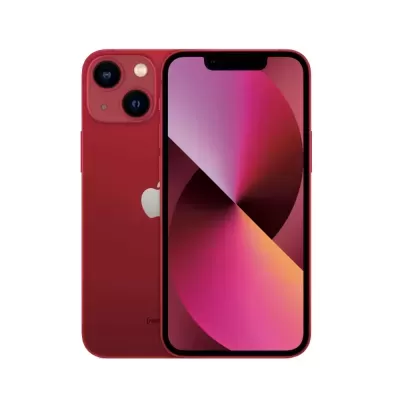 Smartphone Apple iPhone vermelho visto de frente e de trás.
