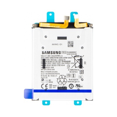Bateria Samsung de íon de lítio para telemóvel com etiquetas técnicas e símbolos