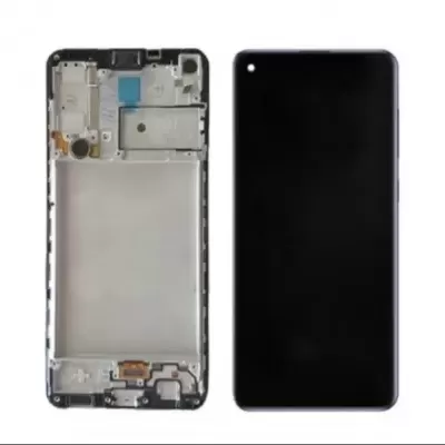 Smartphone com ecrã preto e estrutura traseira aberta mostrando componentes internos