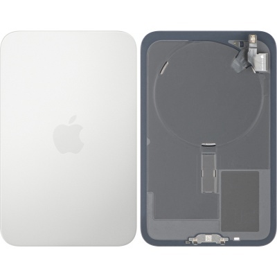 Tampa exterior branca e parte interna cinza escuro de dispositivo Apple