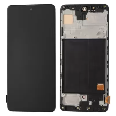 Ecrã de smartphone preto e componente interno com estrutura metálica