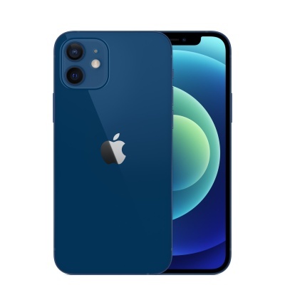 Smartphone azul com câmara dupla e ecrã frontal colorido