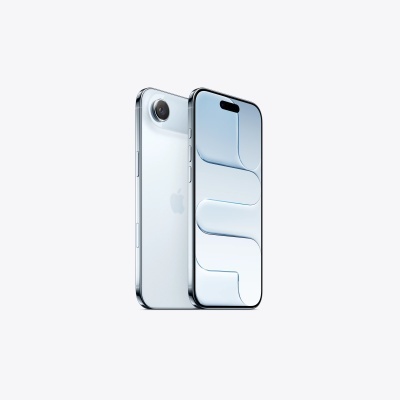 Smartphone branco com ecrã frontal e câmara frontal visível, visto de frente e costas.
