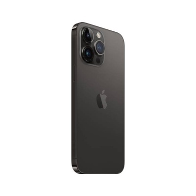 Smartphone Apple iPhone cinza escuro com três câmaras traseiras e logótipo da Apple