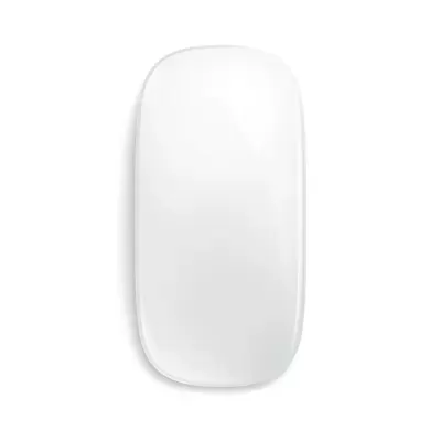 Rato de computador sem fios branco sobre fundo branco