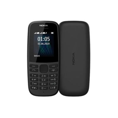 Telemóvel Nokia preto com teclado numérico e ecrã a cores