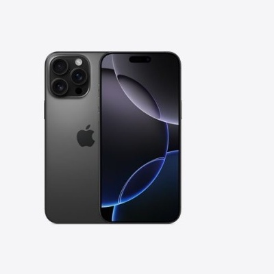 Smartphone Apple iPhone preto com três câmeras traseiras e ecrã frontal preto