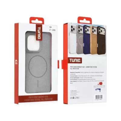 Caixas protetoras para telemóveis TUNIQ com textura de fibra de carbono em várias cores