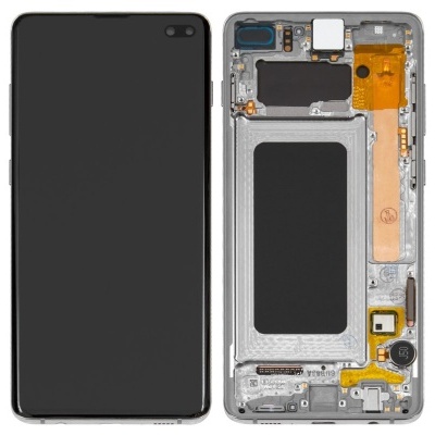 Smartphone preto ao lado da sua traseira desmontada mostrando componentes internos