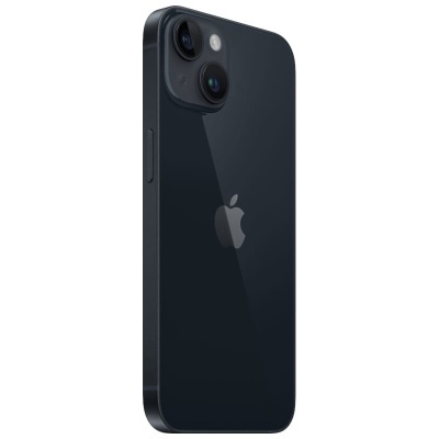Smartphone Apple iPhone preto de costas com duas câmeras e logotipo