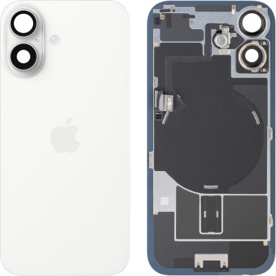 Dois módulos traseiros de telemóvel Apple em branco, um exterior e outro interior técnico