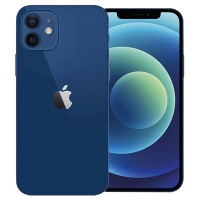 Smartphone azul escuro com duas câmaras traseiras e ecrã frontal com notch