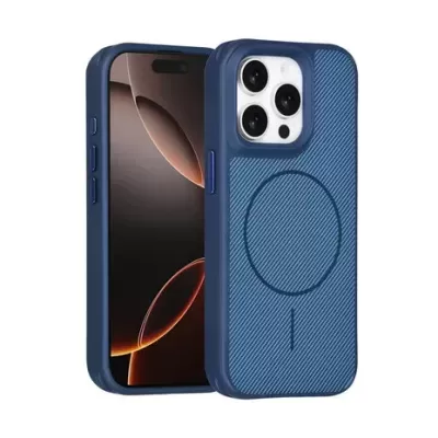 Telemóvel com capa protetora azul escuro texturada