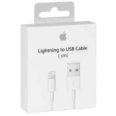 Embalagem branca cabo Lightning para USB Apple 1m