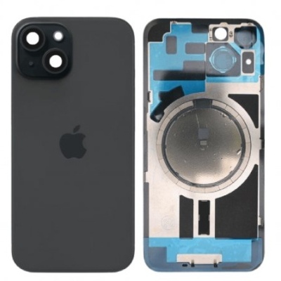 Duas capas traseiras de telemóvel Apple, lado exterior e interior