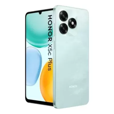 Smartphone HONOR X5c Plus com traseira branca e câmara tripla