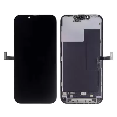 Ecrã e componentes eletrónicos traseiros de smartphone preto