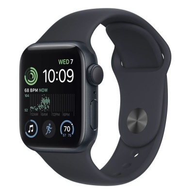 Relógio inteligente preto com ecrã digital e bracelete em silicone