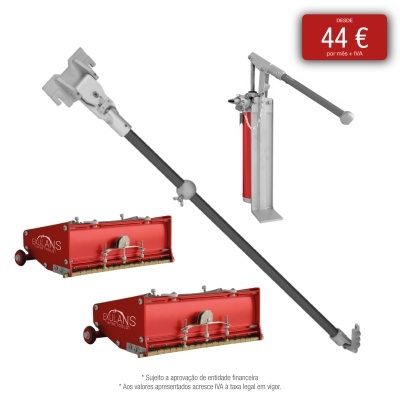 Ferramentas de pintura e acabamento em metal vermelho e cinzento