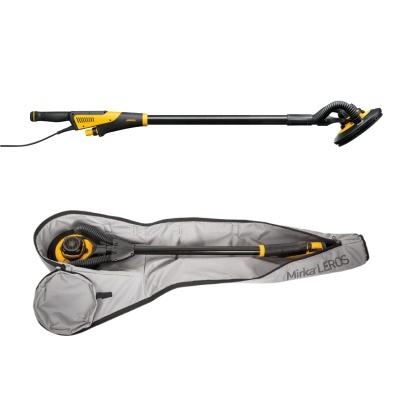 Lixadora elétrica longa Mirka LEROS preta e amarela com estojo cinza