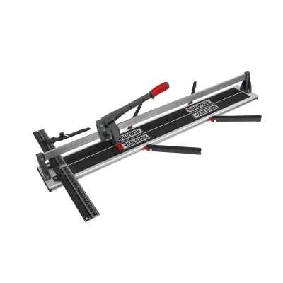 Cortador manual de azulejos metálico com alavanca vermelha e etiquetas 'BOLD COLOR'