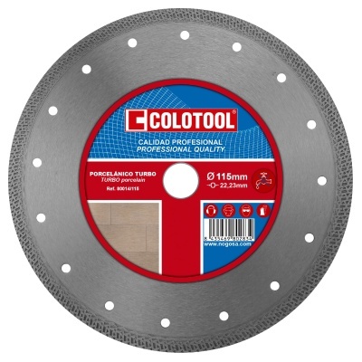 Disco de corte COLOTOOL para porcelânico, 115mm, com etiqueta colorida