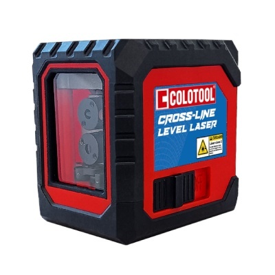 Nível laser COLOTOOL preto e vermelho com etiqueta azul