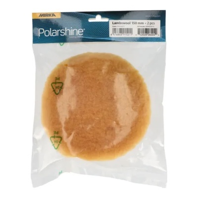 Dois discos de lã de carneiro Mirka Polarshine em embalagem transparente