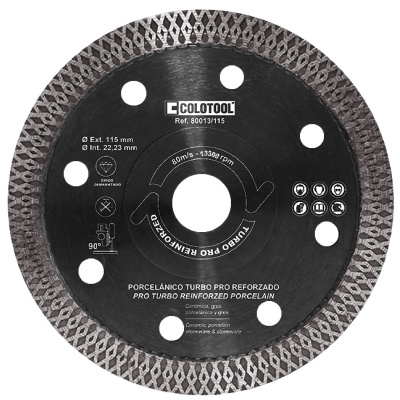 Disco de corte COLOTOOL preto e prata para porcelanato