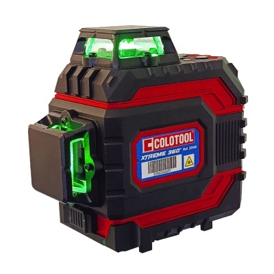 Nível laser COLOTOOL XTREME 360° preto e vermelho com luzes verdes