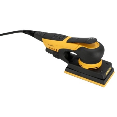 Lixadora elétrica amarela e preta com cabo